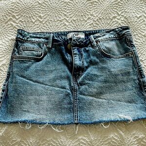 Denim Mini Skirt by - Blue